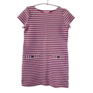 Lilly Pulitzer Girls Med 6-7 Pink White Striped Little Layton Dress Preppy